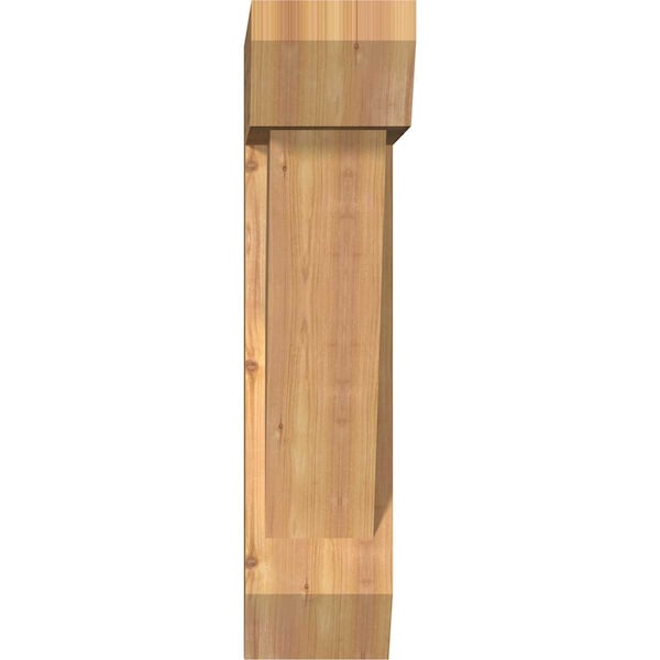 Traditional Slat Smooth Bracket W/ Offset Brace, Western Red Cedar, 7 1/2W X 24D X 32H